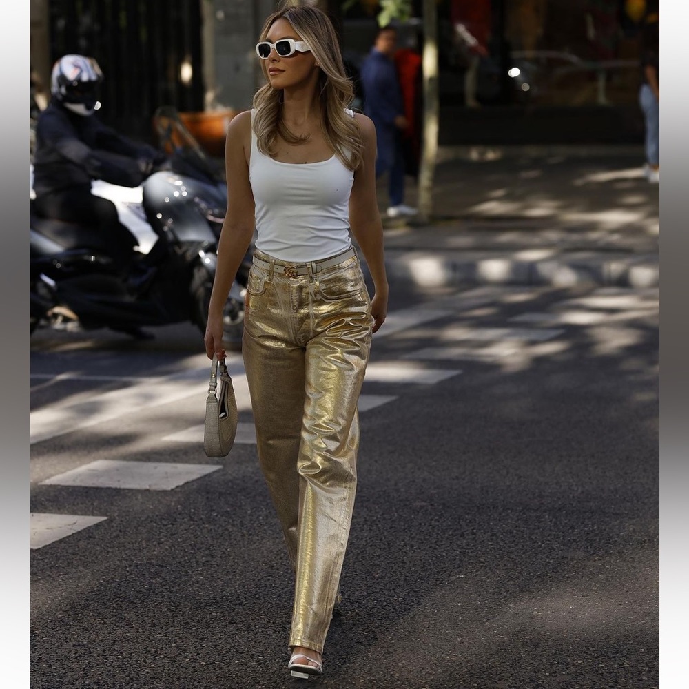 ZARA METALLIC GOLD JEANS